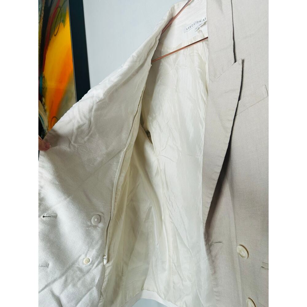 VERONICA BEARD Tan Two Toned Blazer Oversized Front Button Braeton Jacket 10 - Picture 10 of 13